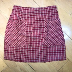 Mng linen tencel mini skirt Sz small side zip closure + front pockets +